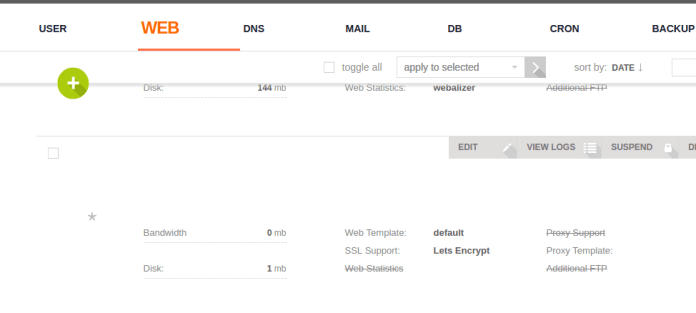 VestaCP面板WEB服务 点击编辑 第2张