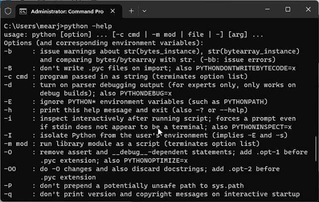 Besjoch pip parameter kommando-02 Ofbylding 16