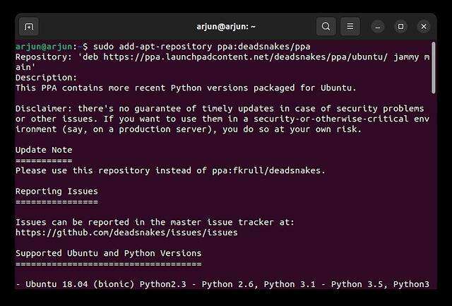 将 Deadsnakes PPA 添加到 Ubuntu 的软件源 第8张