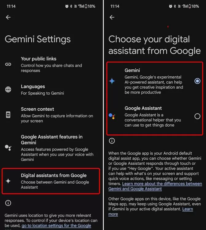 Alternar entre o Google Assistant padrão nº 5