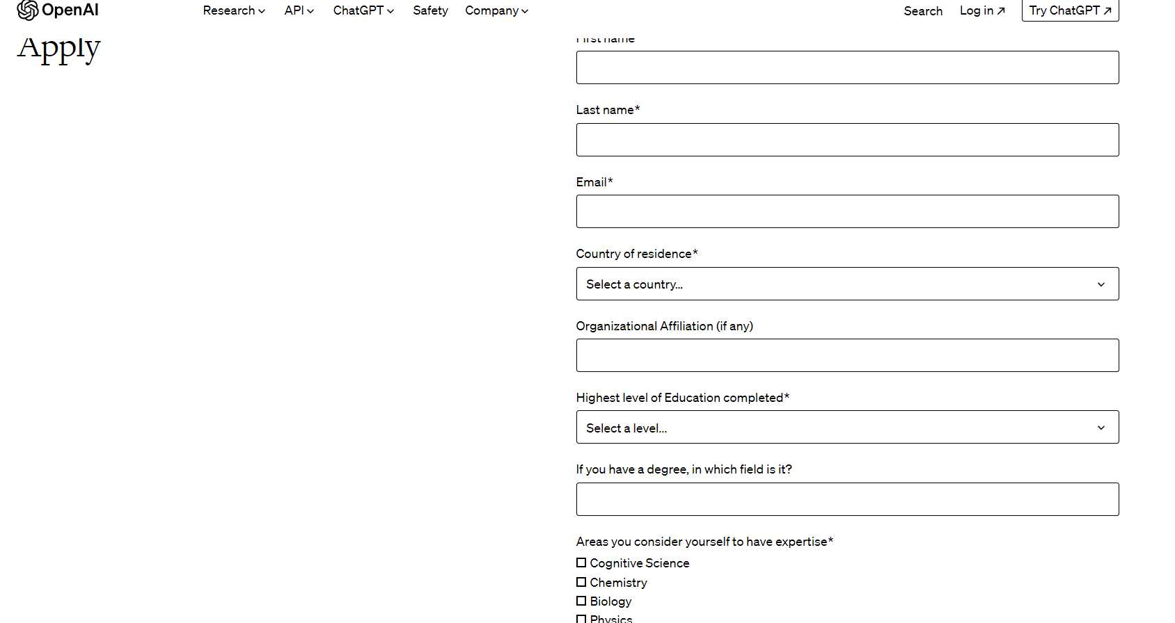第 4  步：填写申请表单在打开的页面中，你需要填写个人信息和相应的资料