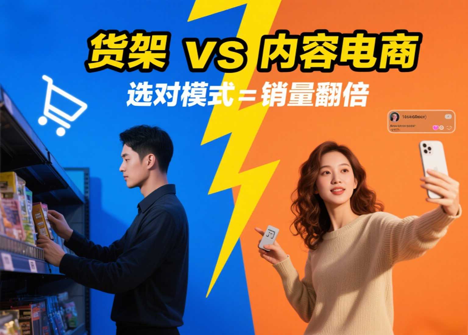 货架电商和内容电商区别是什么？不同产品该怎么卖才赚钱？