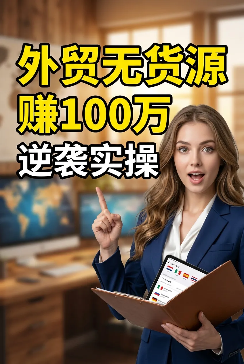 外贸无货源赚100万怎么做？揭秘普通人轻资产信息差套利玩法