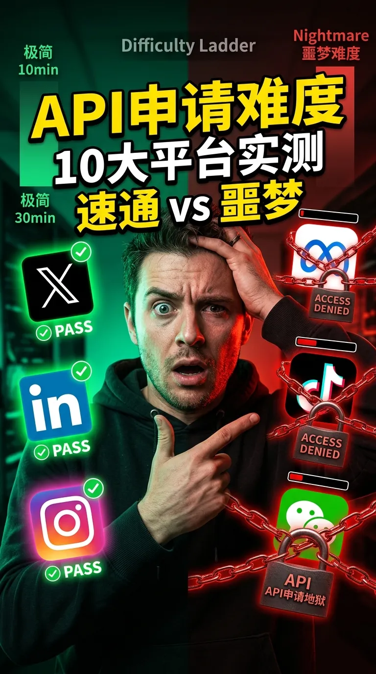 10大社交平台API申请难度排行:从10分钟速通到过关斩将 10大社交平台API申请难度排行:从10分钟速通到过关斩将