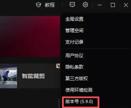 验证是否成功重启电脑，重新打开剪映。 如果版本仍停留在 5.9，说明设置成功。
