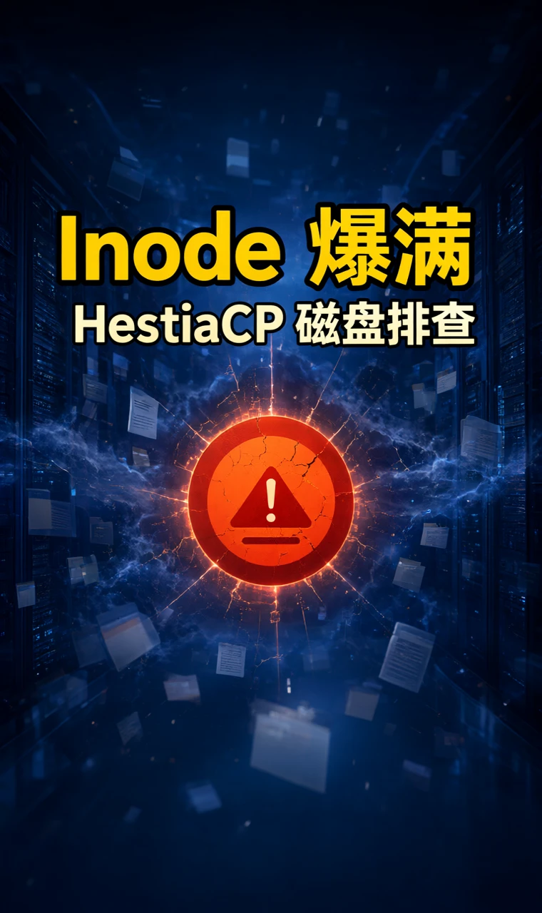 HestiaCP 怎么查 Inode 占用？磁盘明明有空间却写不进文件的元凶